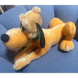 Vintage Disneyland Disney World Pluto Sitting Dog Plush Stuffed Animal 11"